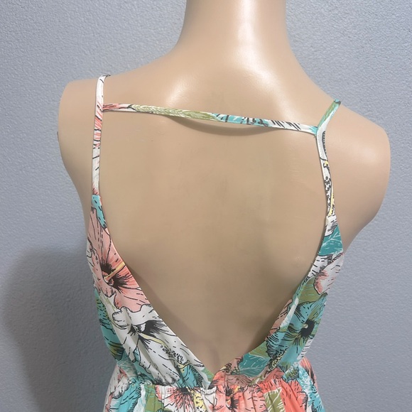 NWOT H&M Floral Hibiscus Backless Maxi Dress size 4 - Picture 5 of 10